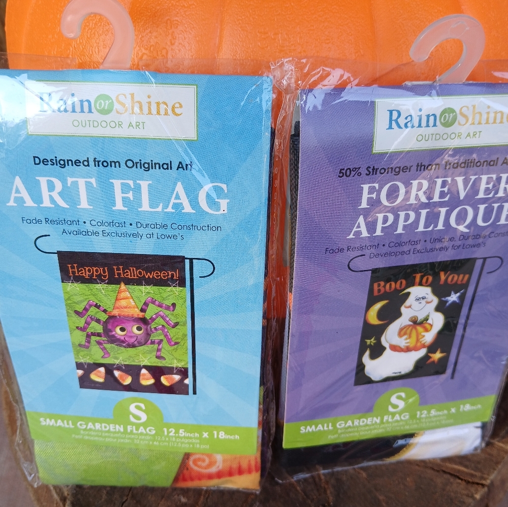 Halloween Small Art Flags Rain Or Shine Lowes Garden Decor Holiday Fall NEW